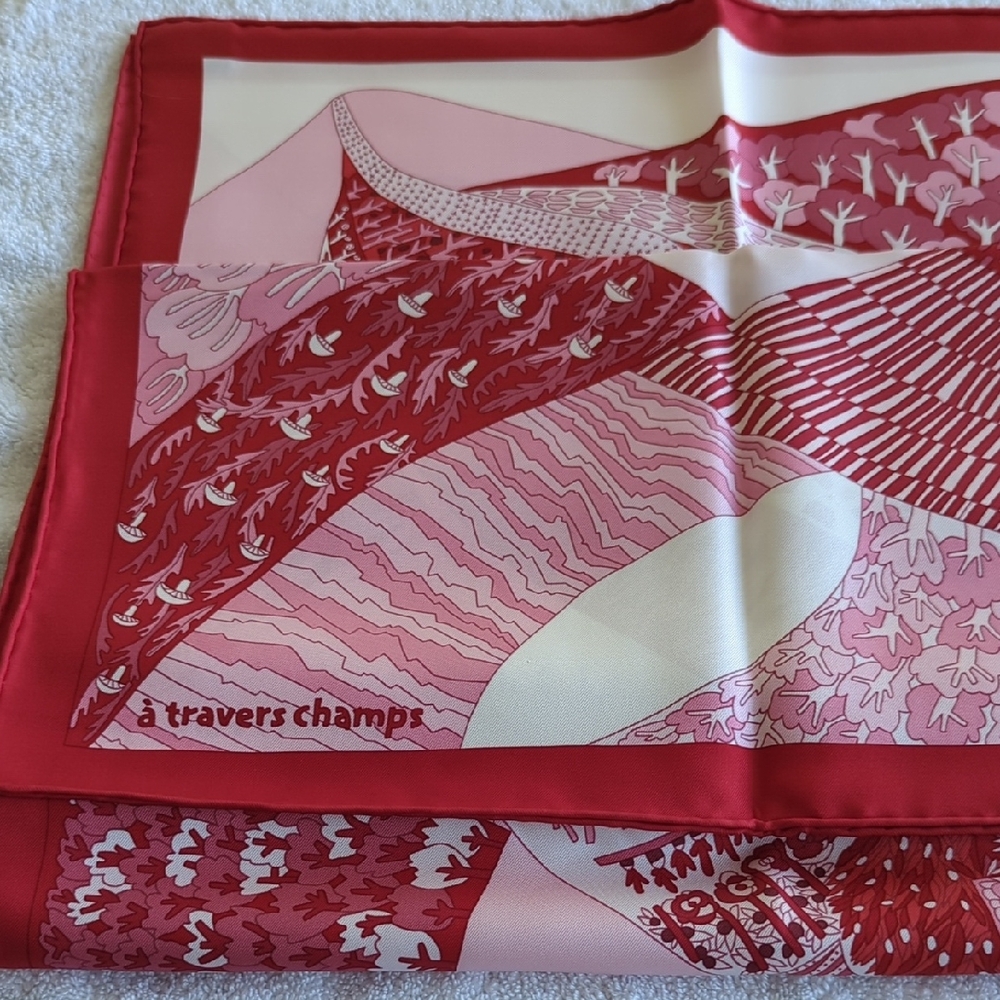 Hermes Red and Pink Scarf